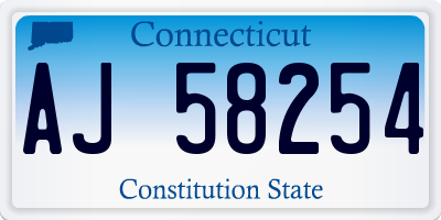 CT license plate AJ58254