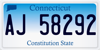 CT license plate AJ58292