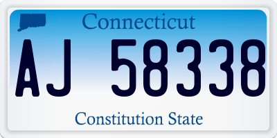 CT license plate AJ58338