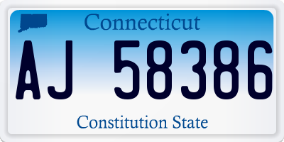 CT license plate AJ58386