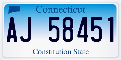 CT license plate AJ58451