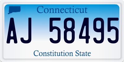 CT license plate AJ58495