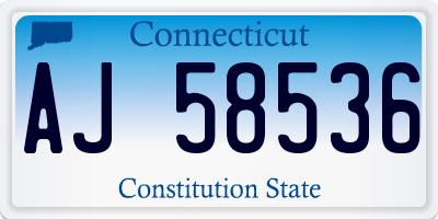 CT license plate AJ58536