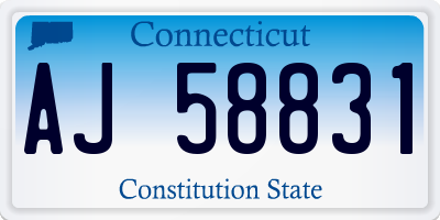 CT license plate AJ58831