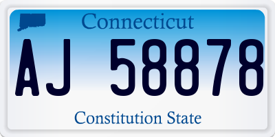 CT license plate AJ58878