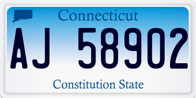 CT license plate AJ58902