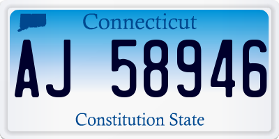 CT license plate AJ58946
