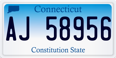 CT license plate AJ58956