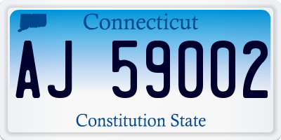 CT license plate AJ59002