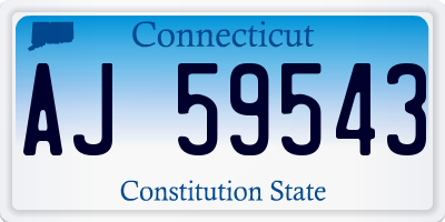 CT license plate AJ59543