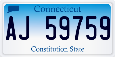 CT license plate AJ59759