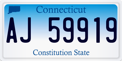 CT license plate AJ59919