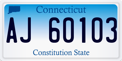 CT license plate AJ60103