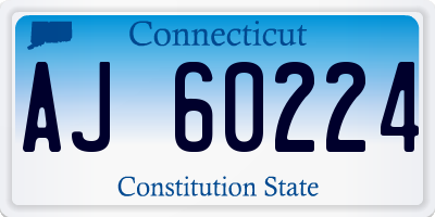 CT license plate AJ60224