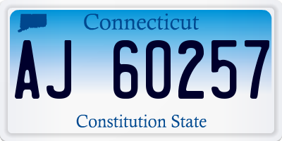 CT license plate AJ60257