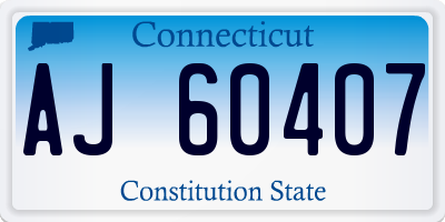 CT license plate AJ60407