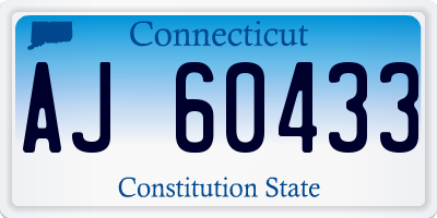 CT license plate AJ60433