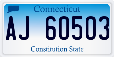 CT license plate AJ60503