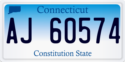 CT license plate AJ60574