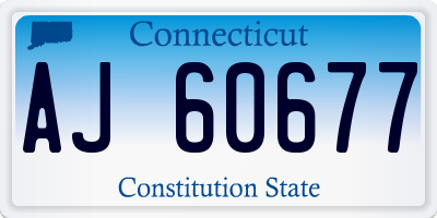 CT license plate AJ60677
