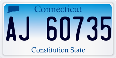 CT license plate AJ60735