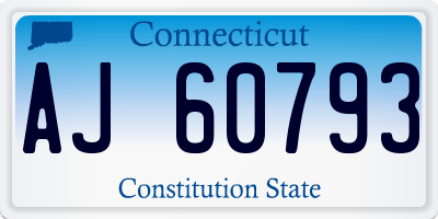 CT license plate AJ60793