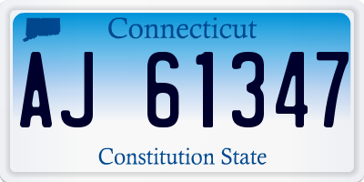 CT license plate AJ61347