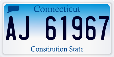 CT license plate AJ61967