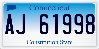 CT license plate AJ61998