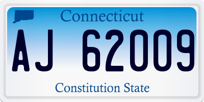 CT license plate AJ62009
