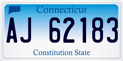 CT license plate AJ62183