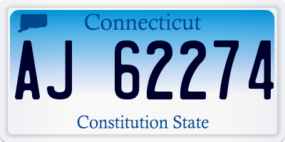 CT license plate AJ62274