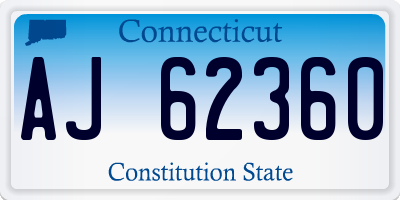 CT license plate AJ62360