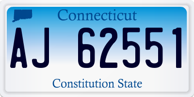 CT license plate AJ62551