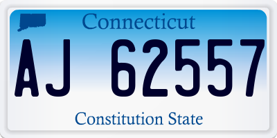 CT license plate AJ62557