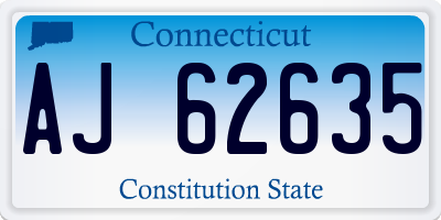 CT license plate AJ62635