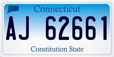 CT license plate AJ62661