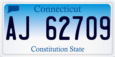 CT license plate AJ62709