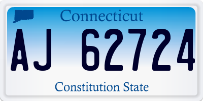 CT license plate AJ62724