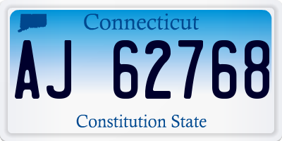 CT license plate AJ62768