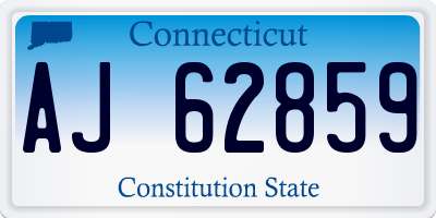 CT license plate AJ62859