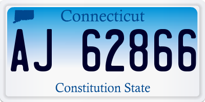 CT license plate AJ62866