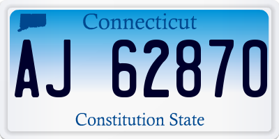 CT license plate AJ62870