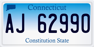 CT license plate AJ62990