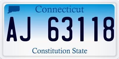 CT license plate AJ63118