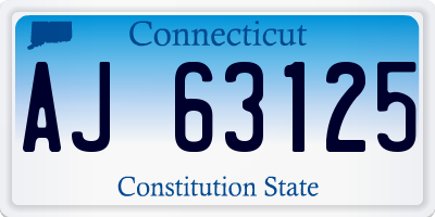 CT license plate AJ63125