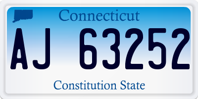 CT license plate AJ63252