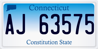 CT license plate AJ63575