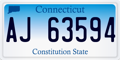CT license plate AJ63594