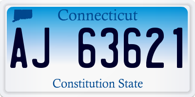 CT license plate AJ63621